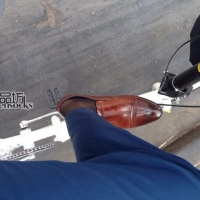 超薄中筒黑丝皮鞋