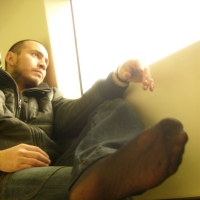 外国帅哥的黑色丝袜脚底