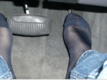 sheer socks working the pedals