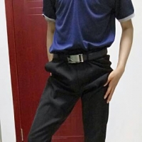 【原创】本丝袜主的蓝色Polo衫皮鞋锦纶丝袜的展示！