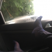 下雨天也要丝袜皮鞋！我喜欢的蓝色锦纶丝袜！喜欢的朋...