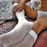 白色长筒日丝加白色冰丝三角内裤最后一弹