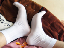 白色条条纹对对袜